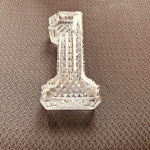 Waterford crystal paperweight shaped in # 1